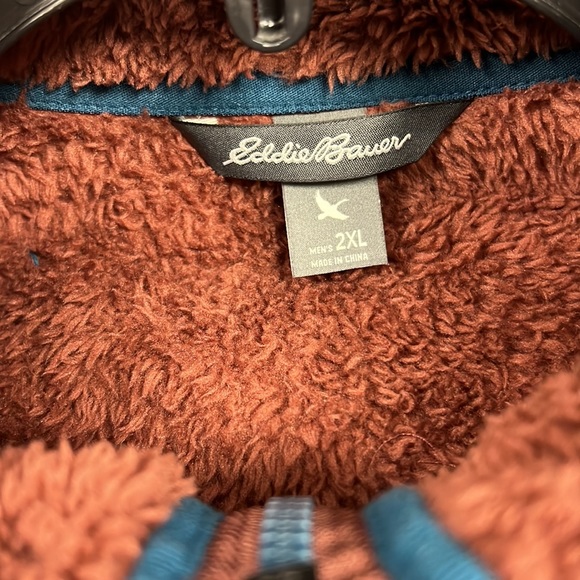 SOLD IN SOLD Eddie Bauer Men’s 1/2 Zip Sherpa Pullover Size 2XL - Picture 4 of 7